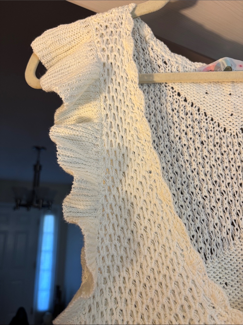Free People Beach Crochet Knit Ruffle-Trim Sleeveless Dress - Picture 3 of 5